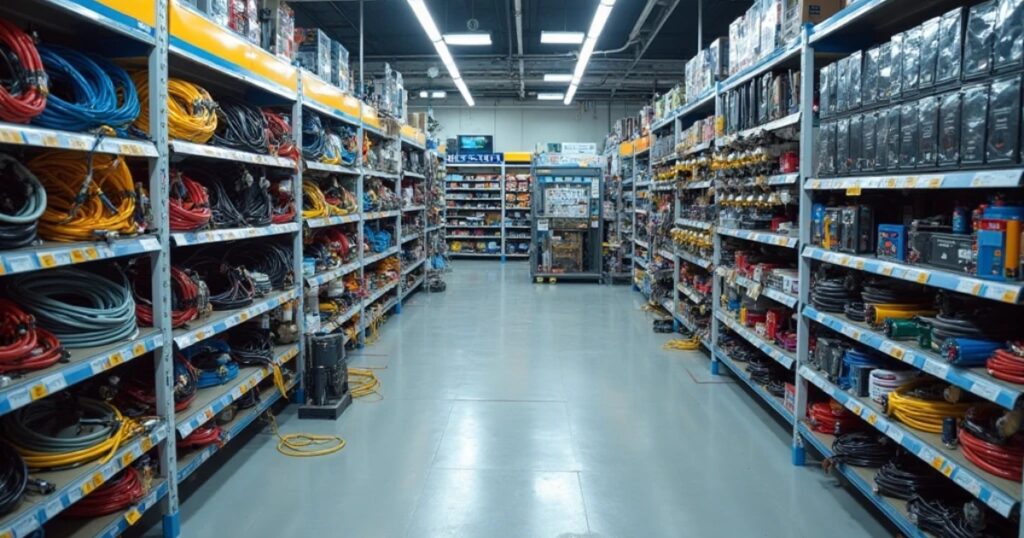 exposição de cabos elétricos Sparflex em loja organizada